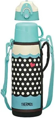 Thermos water bottle vacuum insulation 2WAY bottle 1.0L dot Blue FFR-1004WF D-BL