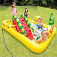 在飛比找樂天市場購物網優惠-57158 水果樂園方形公園水池充氣滑滑梯兒童水池 快速出貨