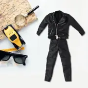 1/12 Scale Jacket Leather Coat Clothes Pants Set For 6'' figure ornaments