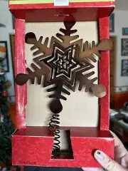Christmas Tree Topper, Gingerbread Snowflake Tree Topper Brown
