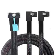 PCIE 5.0 MCIO 8X 74P To 2X 36P Mini SAS SFF8087 Right Angle Server Adapter Cable