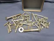 65 Piece LOT of New Assorted Silver Plated Hardware Hex Bolts Socket Cap Washers
