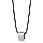 Tungsten Chisel Polished Leather Cord 18 Inch Necklace