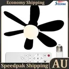 Ceiling Fan LED Lamp E27 Socket Fan Light Large Remote with Extender (Black) AU