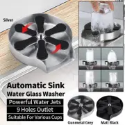 Kitchen Sink Automatic Glass Rinser Bottle Washer Cup Cleaner Bar Pitcher Rinser