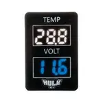 Hulk 4x4 Temperature & DC Voltmeter Gauge with White & Blue LED Illumination - HU1389WB
