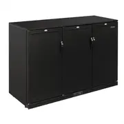 Polar G-Series Back Bar Cooler with Triple Solid Hinged Doors Black - 900mm