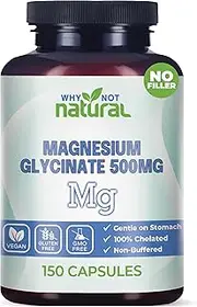 Magnesium Glycinate 500 mg Capsules Supplement - Vegan, 100% Pure, No Filler - Supports Sleep and Relaxation