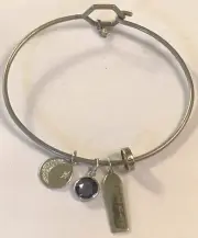 ❤️Origami Owl Bracelet CORE Bangle 4 Silver Charms ~ Let It Go ~ ON SALE!!❤️