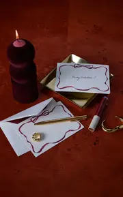[Clementina Sketchbook] Set-Of-Ten Ribbon-Painted Stationary Cards