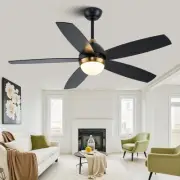 Black and Gold Ceiling Fan with Lights,52 Inch Ceiling Fans,6 Speeds,3 Color,...