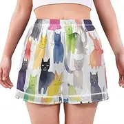 [RPLIFE] Sleepwear for Women Pajama Set, Summer Pajama Sets for Women Soft, Watercolor Cat With Many Cats, Small