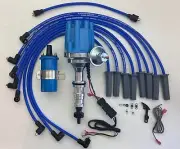 FORD FE 390 427 428 BLUE SMALL FEMALE CAP HEI DISTRIBUTOR + COIL + 8.5mm WIRES (for: Ford)