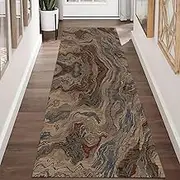 Hallway Hall Runner Rug, Soft Touch Washable Floor Mats for Aisle Entrance Retro Long Carpets 1m 1.5m 2m 2.5m 3m 3.5m 4m 4.5m 5m 5.5m 6m Rubber Backed Non Slip Area Rug(60x350cm)