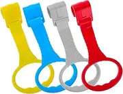 SUPVOX 4Pcs Pull Up Rings Sturdy Crib Hanging for Exercise Easy to Install Playpen Accessories Grey Safe Portable Support