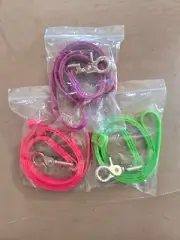 Zafira Short Dog Leash, Grooming Nylon with Handle, ½ X 20 inch Loop. Set Of 3