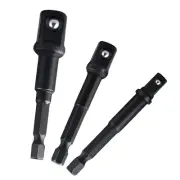 3pcs Impact Grade Socket Adapter Set 1/4 3/8 1/2 Inch Hex Shank Extension Drill