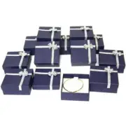 12 Blue Bow Tie Bangle & Pocket Watch Gift Boxes
