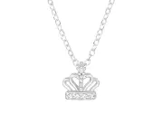 925 Sterling Silver Crown Sterling Silver Necklace with Cubic Zirconia