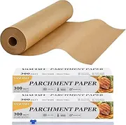[SMARTAKE] Parchment Paper Roll for Baking, 2-Pack of 15 in x 242 ft, 600 sq.ft, Non-Stick Baking Paper Sheets with Slide Cutter, Heavy Duty Extra Long, for Kitchen Baking Cooking Grilling, Unbleached
