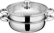 Steamer Pot for Cooking 11-inch Steam Pots with Lid, Multipurpose Steam Pot Stainless Steel Steaming Pot Cookware with Handle for Vegetable, Stews, Pasta, Dumpling, Sauce, Food
