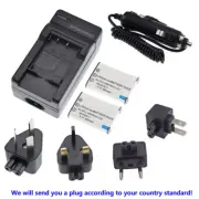 2x Battery +Charger for Nikon EN-EL11, Pentax D-Li78, Sony NP-BY1, Ricoh DB-80