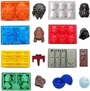 FantasyBear Star Wars Shaped Silicone Molds, Set of 8 Flexible Molds for Robots Birthday Cake Decoration, Candy, Chocolate, Soap, Baking, Jello (8pcs Set)