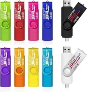 Custom Type C USB Flash Drive, Promotional 2 in 1 Dual USB Memory Stick Logo Print Personalzied Swivel OTG Jump Drive in Bulk, Ideal for Corporate Giveaways and Events (128 MB,50 PCS)