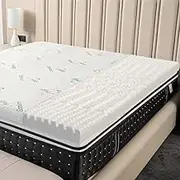 Felic 4CM 5-Zone Single Size Mattress Topper, Memory Foam Bed Topper with Removable Washable Cover and Airflow Channels, Ergonomic Egg Crate Bed Mattress Pad Cushion Pad (4cm Thick, Single)