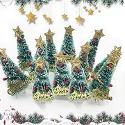 12Pcs Christmas Tree Cake Toppers Christmas Cake Decorations Snowflake Star Trees for Xmas Cake Decorations Twinkle DIY Glitter Birthday Cupcake Topper Cake Smash Candle Xmas Party Supplies