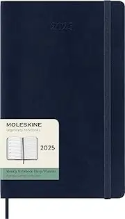 MOLESKINE- 2025-12 Month Weekly Notebook Soft Cover Diary - Large - Sapphire Blue