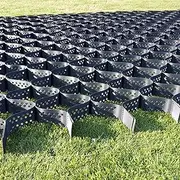Ground Grid for Retaining Wall - Outdoor Driveway, Permeable Gravel Granite Stabilizer, 2 inch Tall, 6.5ft/ 10ft/ 13ft/ 16.5ft/ 20ft Wide(3m x 9m (10ft x 30ft))