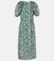 [Ulla Johnson] Ulla Johnson Amandine puff-sleeve midi dress AU 4 multicoloured
