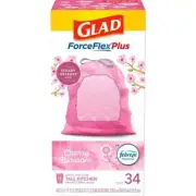 GLAD Forceflexplus 13 Gal. Cherry Scent Pink Drawstring Trash Bags (34-Count)