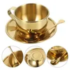 Tea Cup with Spoon Saucer Vintage Coffee Mug Elegant and Set