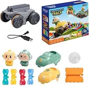 Race Car Track Toys,Electric Antigravity Toy Track for Age 4+ - Funny Racing Building Game Interactive Educational Playset for Kids, Adults