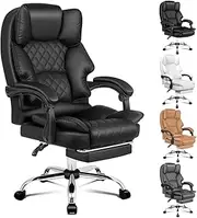 ALFORDSON Ergonomic Office Chair with 150°Recline,Gaming Executive Computer Racer Swivel Chair with Footrest and Adjustable Height,Home Office Leather Chair with Lumber support for Work,180kg Capacity