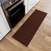 Ottomanson Ottohome Collection Plain Rubber Backed Carpet Runner, Brown, 67 x 183 cm