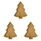 3Pcs Wooden Serving Tray Christmas Tree Tray Plate for Restaurant Home (Pointy T
