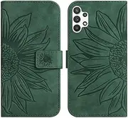 Compatible with Samsung Galaxy A13 4G Cover,Compatible with Samsung Galaxy A13 4G Flip Kickstand Card Slots Magnetic Closure Phone Case Green