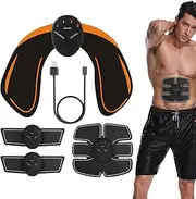 EMS Muscle Stimulator,EMS Ab Stimulator for Muscle Growth | Rechargeable Workout Equipment Strength Training Fitness Trainer for Core,Men & Women