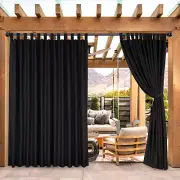 Wide Outdoor Curtains for Patio Waterproof, Privacy Tab Top outside Curtains for