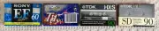 4 SEALED BLANK TAPES SONY Super EF60 Type I; TDK T1; TDK HX-S90; TDK SD90 IEC II