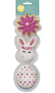 Easter Metal Cookie Cutters Set of 3, Bunny, Flower and Egg