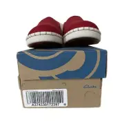 Clarks Cloudsteppers Women’s Size 9.5 Step Glow Jade Washable Slip Ons Red NEW