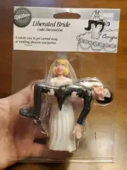 Vintage Wilton Liberated Bride Carrying Groom Cake Topper Decoration