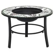 Round Fire Pit Bowl Mosaic Ceramic Outdoor Patio Log Burner Garden BBQ Fireplace
