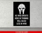 He Who Sweats Banner - Motivational Home Gym Wall Art