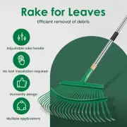 Garden Leaf Rake Metal Thatching Rake Adjustable Yard Thatch Rake 18.8 gyAPF