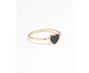 Gold Enamel Heart Ring